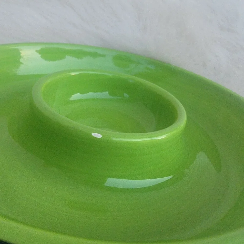 Crate and Barrel Small Ceramic Lime Print Margarita Rim Salter Multi Colored